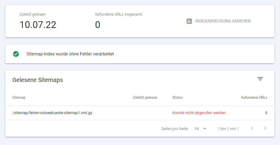 Sitemap konnte nicht abgerufen werden - SEO Allgemein - Online
